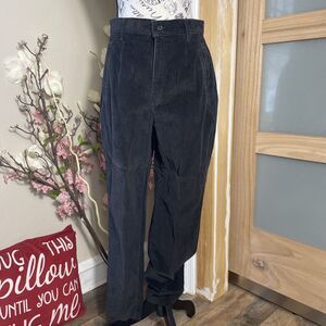 Vintage Tapemeasure Corduroy High Waist Pant Womens 10 Tapered Leg Brown 90s Y2K